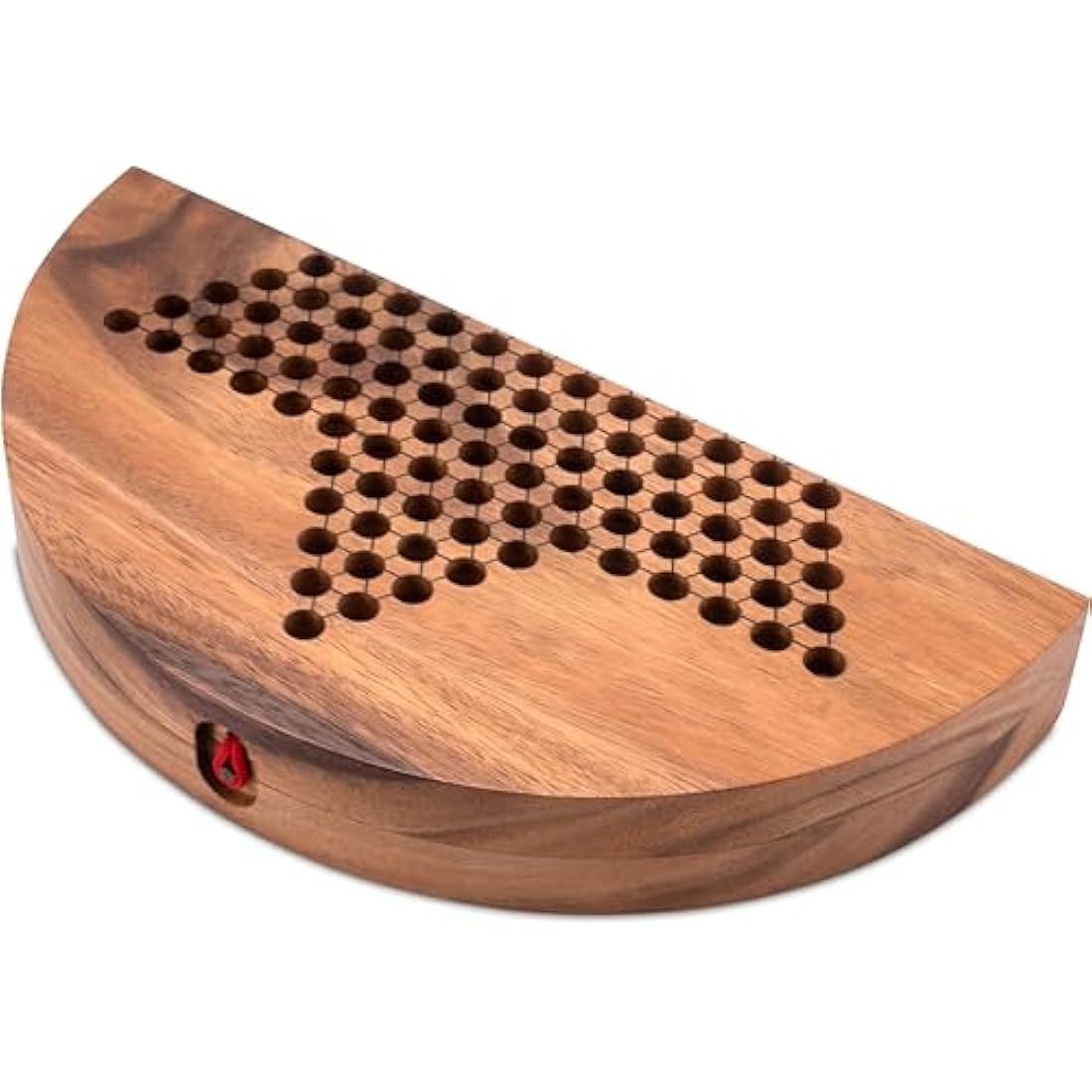 Halma Gr. XL - Stern Halma - Chinese Checkers - Strategiespiel - Gesellschaftsspiel aus Holz mit rundem, klappbarem Spielbrett