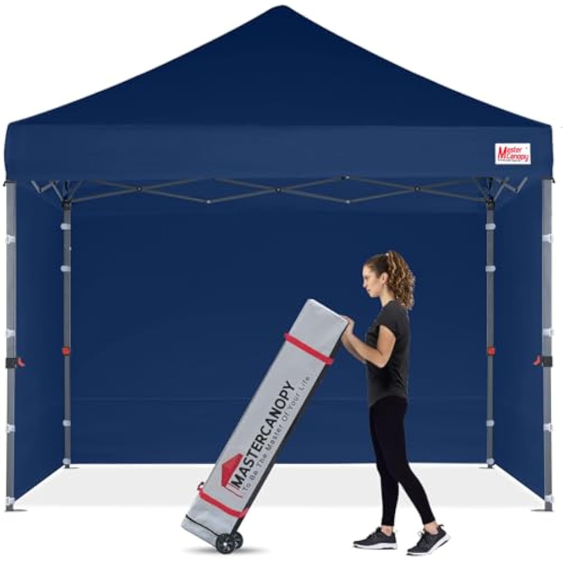 MasterCanopy Heavy Duty Pop-up Gazebo tent with Sidewalls (2.5x2.5M,Navy Blue)