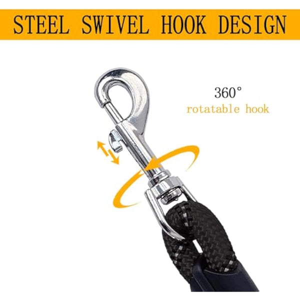 Aitodos® 1.8m Reflective Rope Dog Lead, Anti-Pull Dog Leash, Suitable for Training or Walking, Suit for Extra Large, Medium, Small Dogs, Diameter of Dog Leads 1.2cm, Black