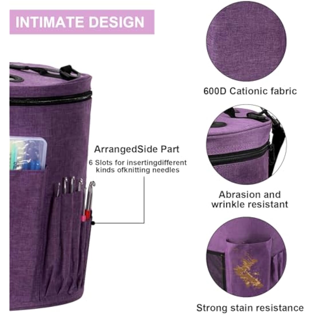 MIAOKE 79pc Crochet Kit, Large Knitting Bag Yarn Storage Organizer, Knitting & Crochet Supplies, Waterproof Crochet Bag, Crochet Accessories, Crochet Hooks, Crochet Hook Kits, Knitting Bag