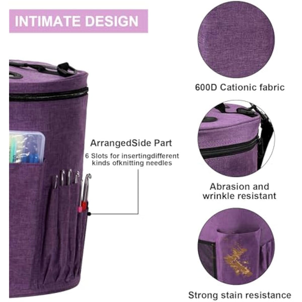 MIAOKE 79pc Crochet Kit, Large Knitting Bag Yarn Storage Organizer, Knitting & Crochet Supplies, Waterproof Crochet Bag, Crochet Accessories, Crochet Hooks, Crochet Hook Kits, Knitting Bag