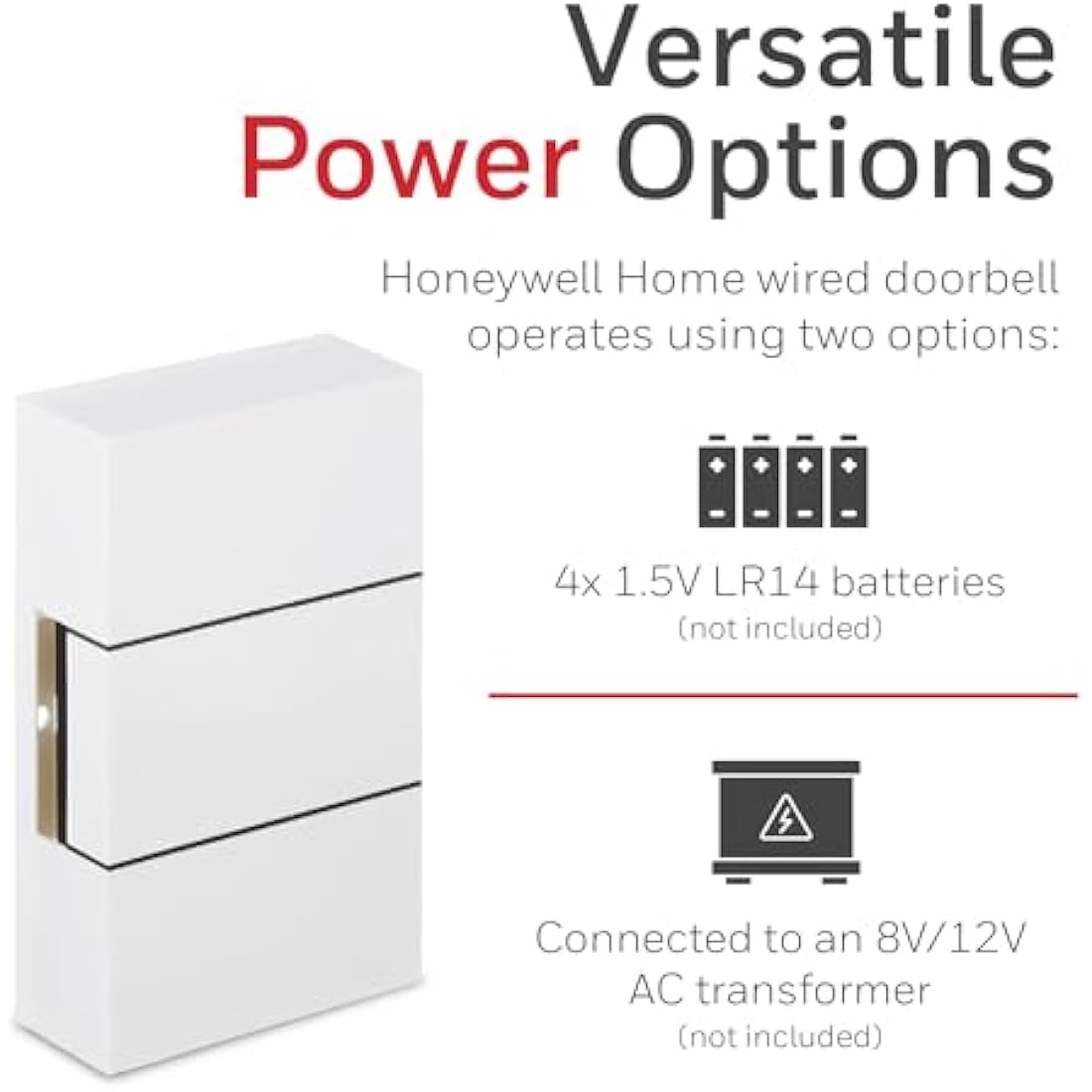 Honeywell Home Ding Dong Classic Wired Doorbell – White, D117