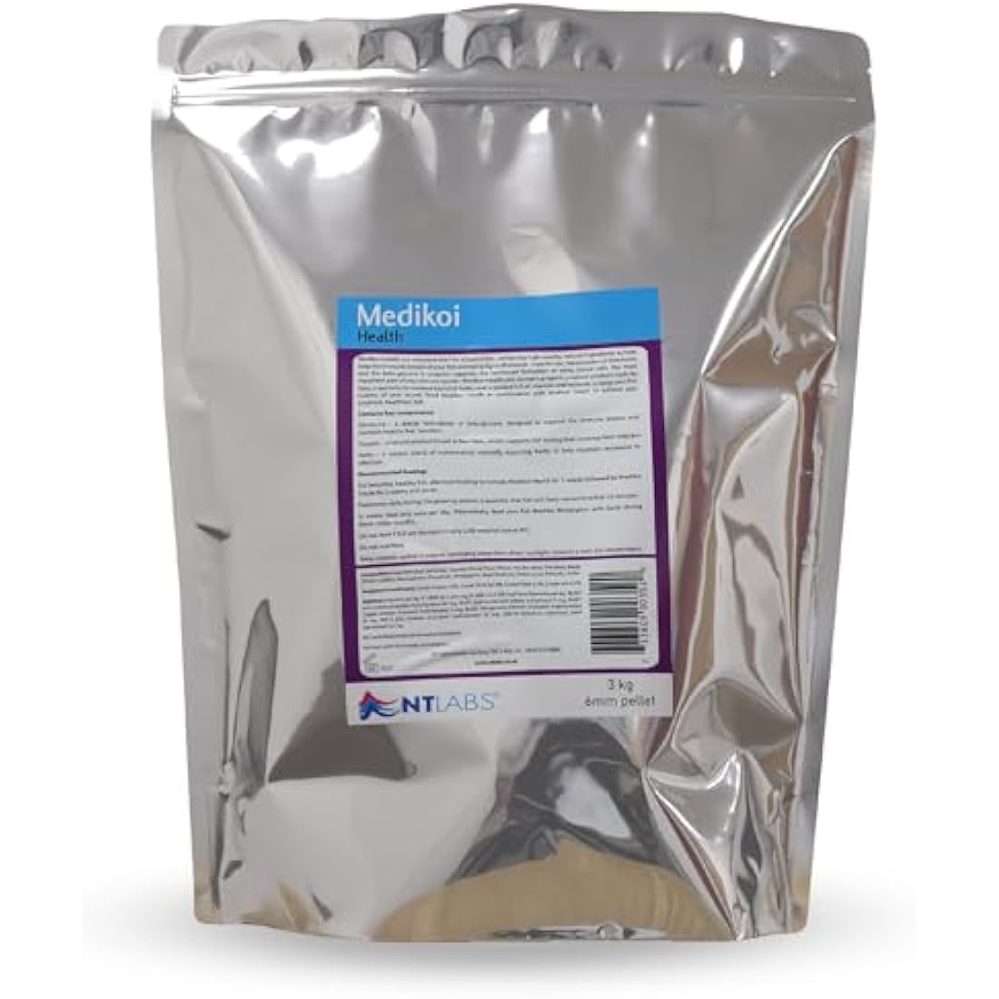 NT Labs Medikoi Health, Complete Feed For All Pond Fish, Ideal For Spring, Summer and Autumn Feeding, Contains Propolis, Maintains Immune System, Koi Fish Food (3 kg) (6 mm) (Standard)