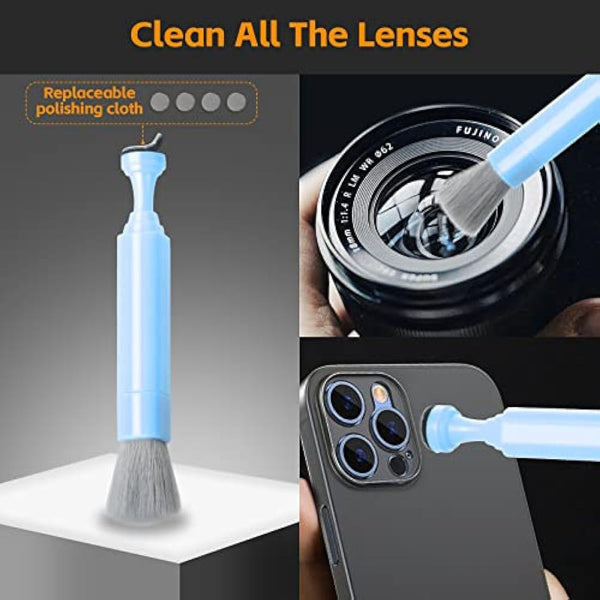 Alyvisun 11 in 1 Laptop Cleaning Kit, Multifunctional Keyboard Cleaner Brush with Keycap Puller, for Tablet, Earphones, Computer, Blue