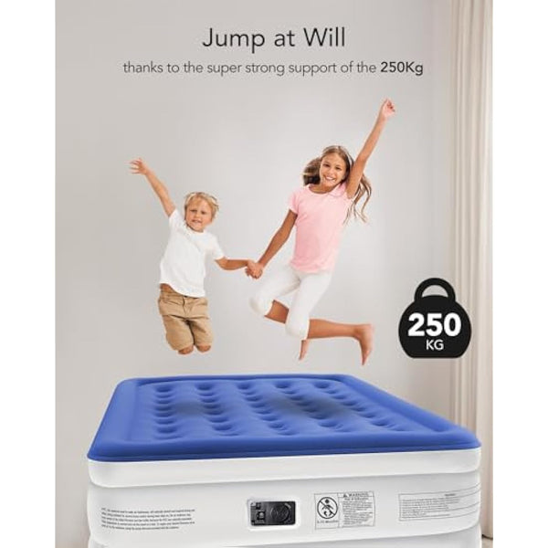 iDOO Single Air Bed, Inflatable Mattress with Built-in Electric Pump, Blow Up Mattress Camping Airbed, Self inflating Camp Bed in Storage Bag for Home Portable Travel 190x99x46cm