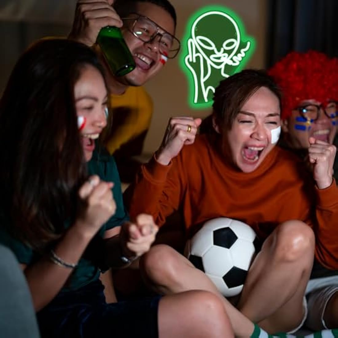 Alien Neon Sign, LED Neon Light for Wall Decoration, Party, Bar, Bedroom, Game Room, Christmas Decoration Neon Lights (Green)