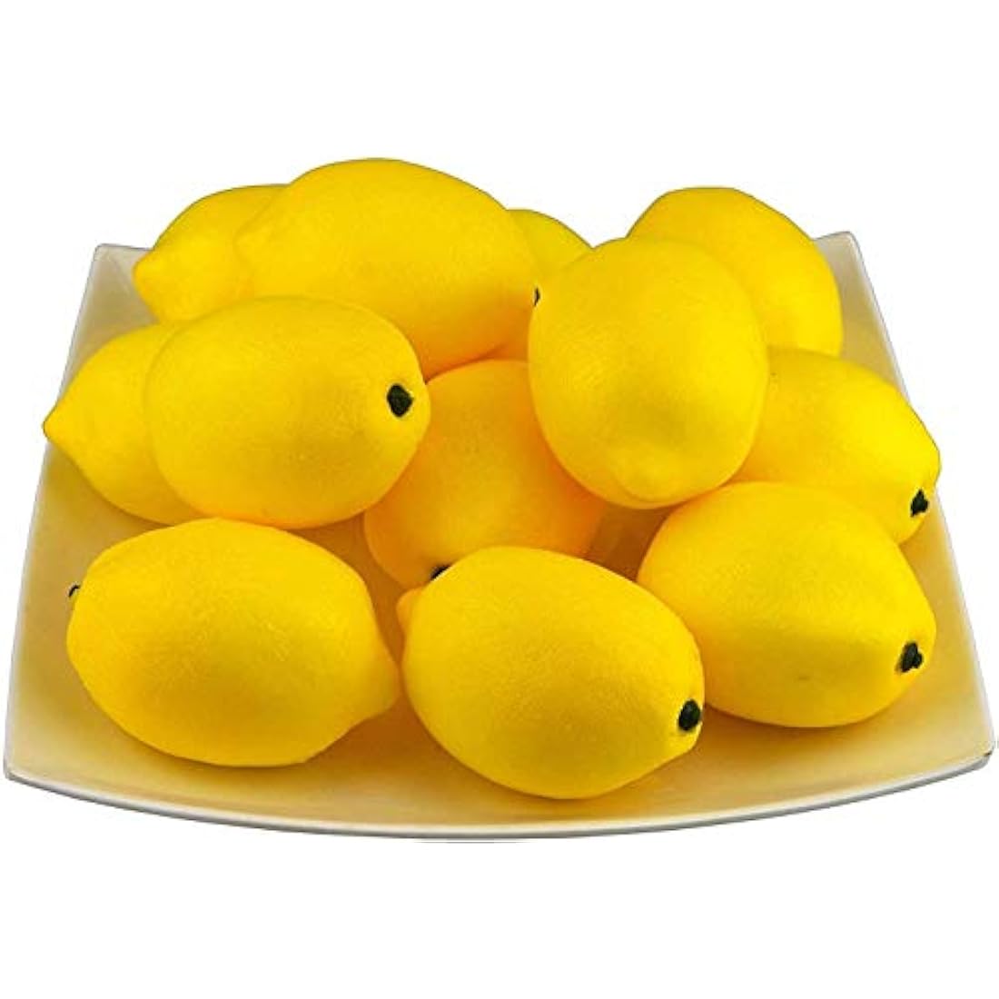 JEDFORE Artificial Lemon Lifelike Simulation Fake Fruit Lemons for House Kitchen Party Decoration Yellow 12pcs Set