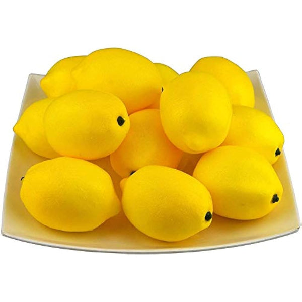 JEDFORE Artificial Lemon Lifelike Simulation Fake Fruit Lemons for House Kitchen Party Decoration Yellow 12pcs Set