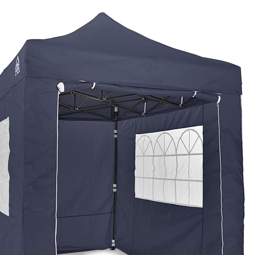 All Seasons Gazebos | 3x2m Pop Up Gazebo with 4 Side Walls & Accessory Pack | Heavy Duty, Fully Waterproof, High Grade Materials (Navy)