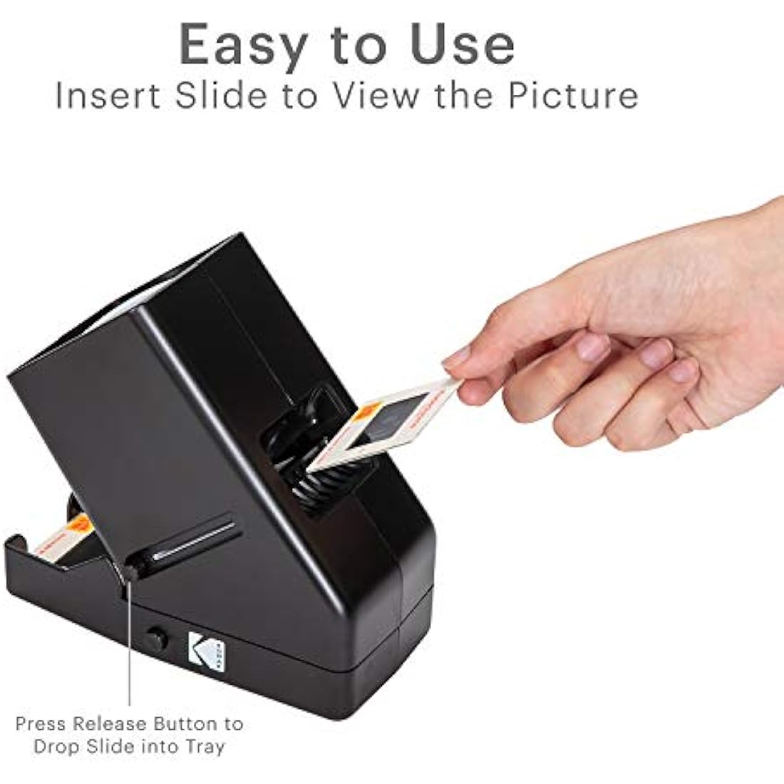 Kodak RODESV25 35-mm Slide Projector and Film Viewing Device, Battery-Operated, 3x Magnification, LED Illuminated Display, for 35-mm Slides and Film Negatives, Black