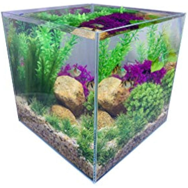 7 Litre Rimless Low Iron Glass Aquarium Tank (7.8" L × 7.8" W × 7.8" H / 20cm x 20cm x 20cm), Thickness Standard Jointed