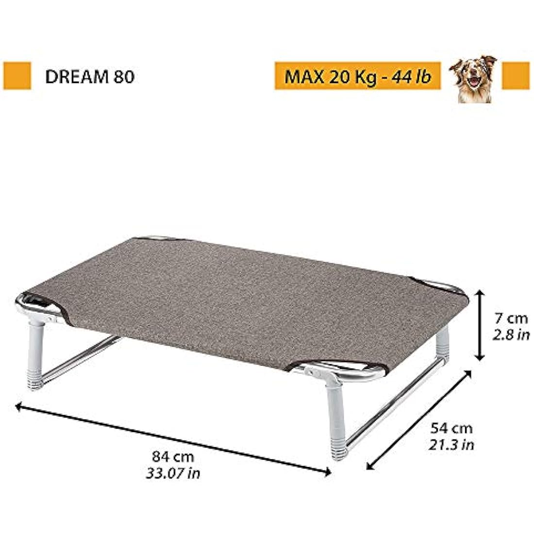 Ferplast Dream 80 Dog Bed, 84 x 54 x 7 cm