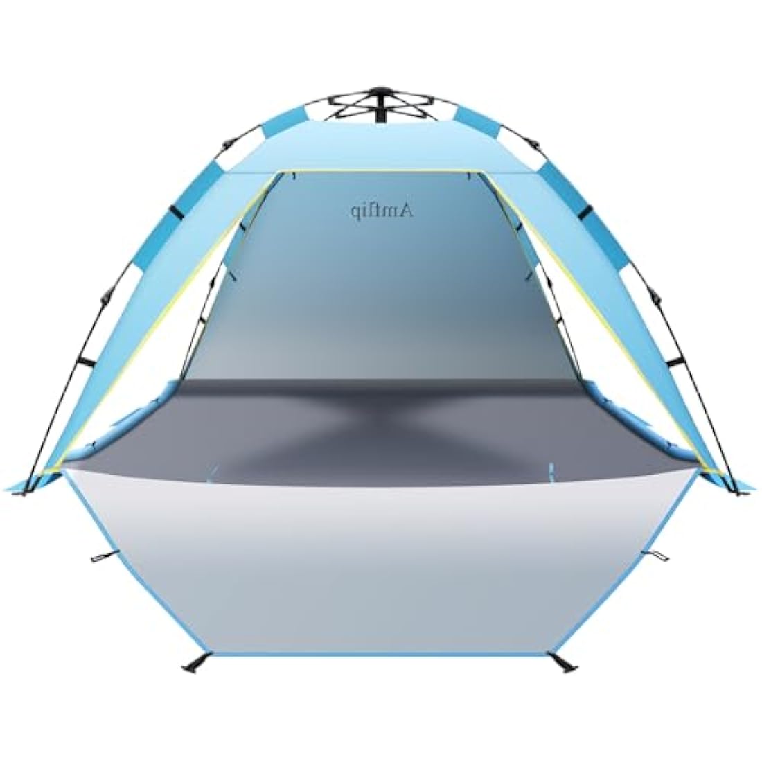3-4 Person Instant Pop Up Automatic Beach Tent, Extra Large Portable Ventilated Sun Shelter with 3 expandable Door, Easy Setup Lightweight Sun Shade for Picnic,Beach,Garden