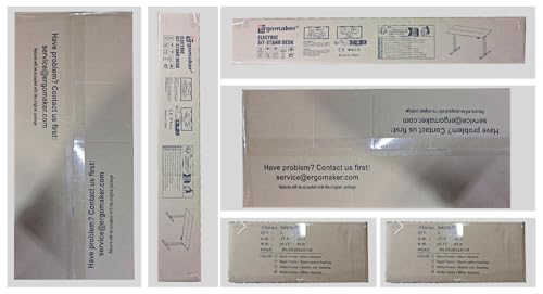 ERGOMAKER Electric Height Adjustable Standing Desk 80x60cm (31.5"x23.6"), Sit Stand Desk with Splicing Top for Home Office (Black Frame + Black Desktop)