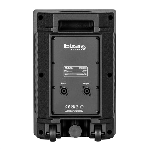 Ibiza - XTK8A-MKII- Active 8"/20cm SONO Speaker- 25mm Compression Tweeter- Bass Reflex System- USB, SD, Bluetooth- TWS- Handle and Wheels- NEW VERSION- Black- Parties, events,clubs,conferences,karaoke