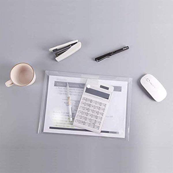 Clear Plastic Wallets A4 Folders Popper Plastic Document Wallets A4 Wallet with Pocket 24 Pack