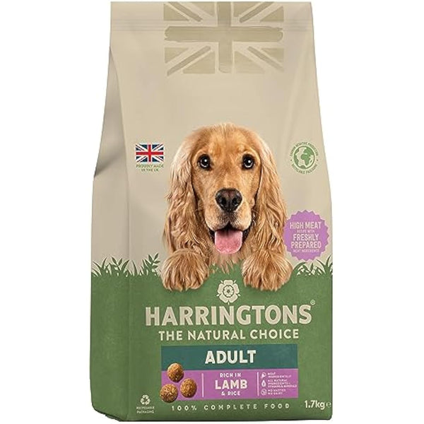Harringtons Complete Dry Adult Dog Food Lamb & Rice 1.7kg (Pack of 4) - Made with All Natural Ingredients