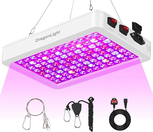 2024 Upgraded BW1000 LED Grow Lights Double Chips Full Spectrum with 3-Metre Cable for Greenhouse and Indoor Plant Veg and Flower Growing[White]
