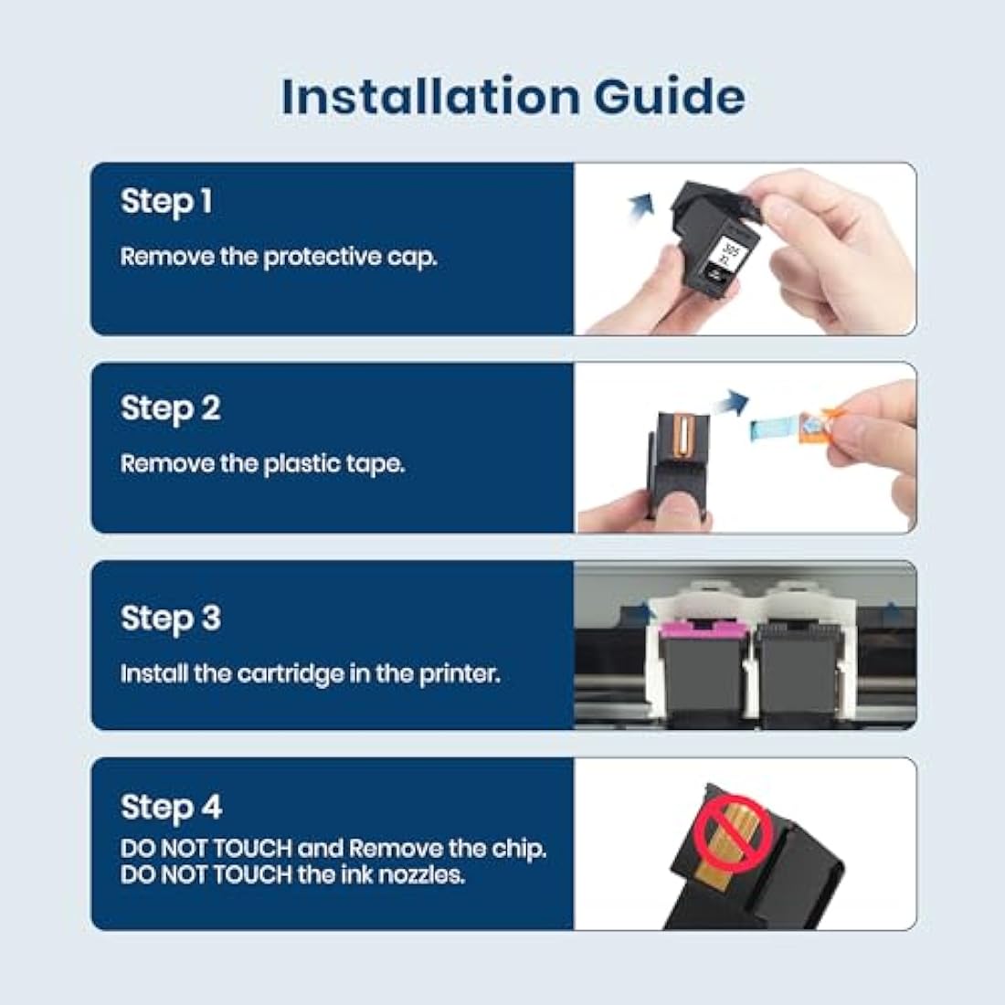 305XL Ink Cartridges Black Replacement for HP 305 Ink Cartridge,305 Printer Cartridges for HP DeskJet 2710 2720e 2722 2700 DeskJet Plus 4100 4120 Envy 6000 6020e Pro 6400 6430 Printer(2 Black)
