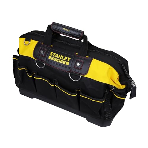 STANLEY FATMAX Technician Tool Bag, 18" Heavy Duty, Hard Waterproof Base, Multiple Pockets, Shoulder Strap, 1-93-950