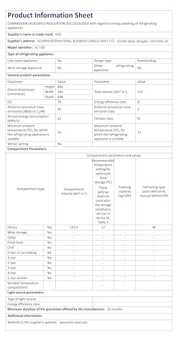 HCK 48L Mini Fridge with Glass Door, 0-15°C Cooling Zone and 2 Shelves, Compact Beverage Refrigerator Cooler for Bar and Living Room