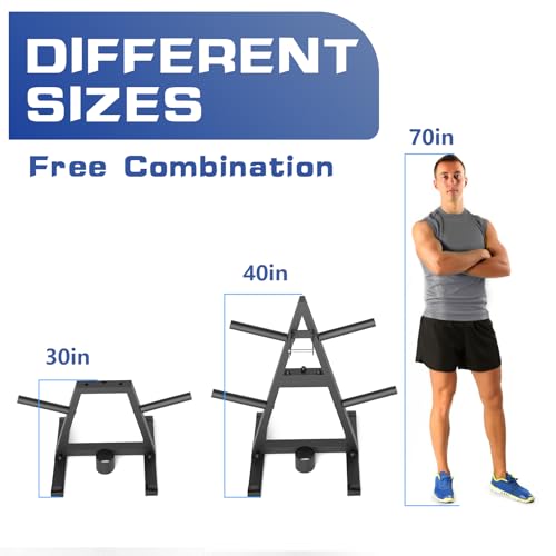 A-Frame Weight Plate Tree for 1" Olympic Plates - Holds 300 lbs, Dumbbell Rack and Home Gym Storage Stand - Organize Your Workout Area !