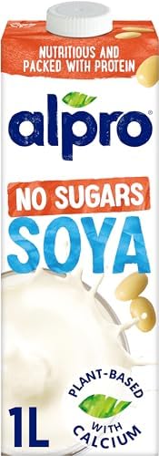 Alpro Soya No Sugars Plant-Based Long Life Drink Unsweetened Vegan Dairy Free & Lactose Free Milk Alternative 1L (Pack of 8)