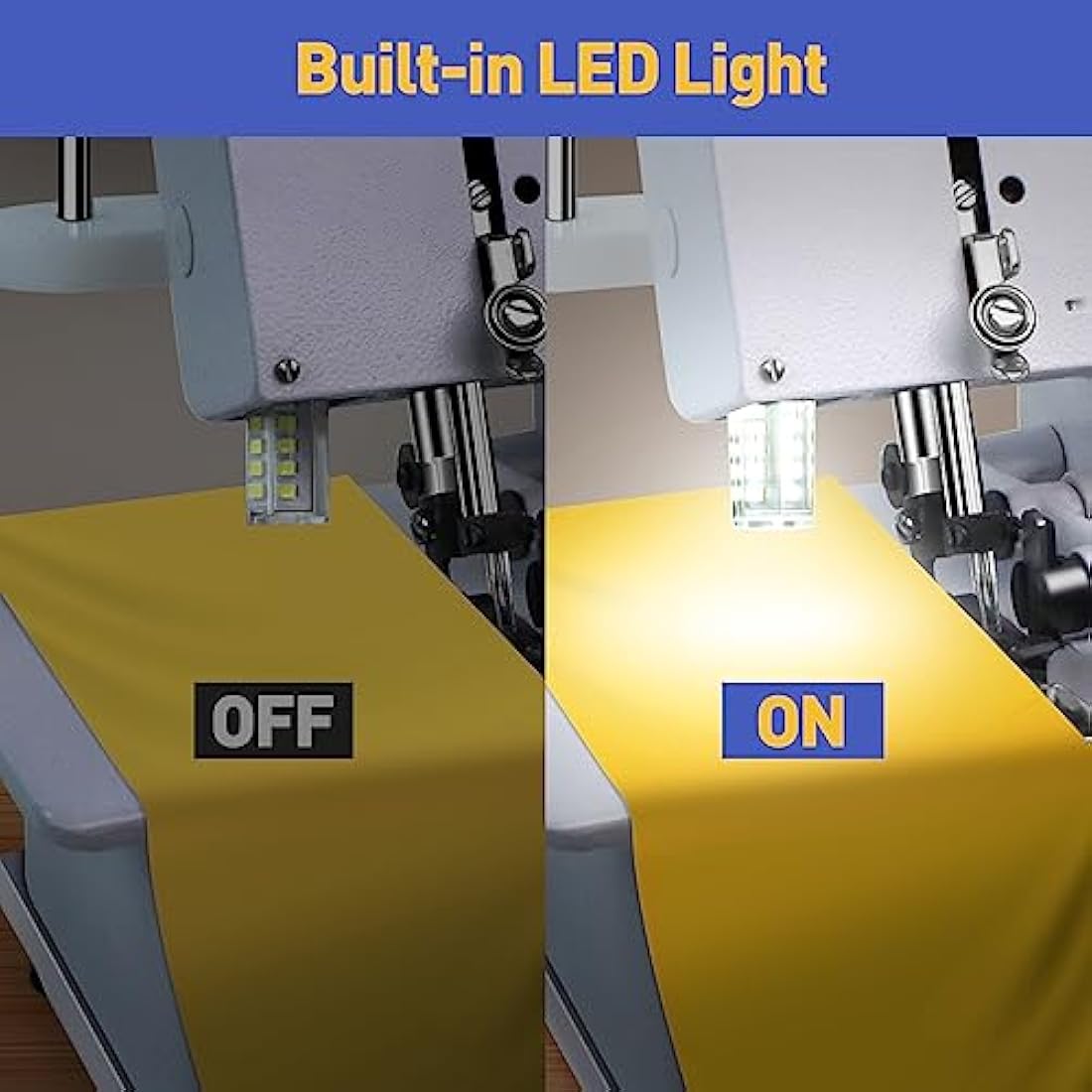 KPCB Tech Overlocker Sewing Machine 3/4 Thread Overlock Machines with LED Light and Accessories Kits