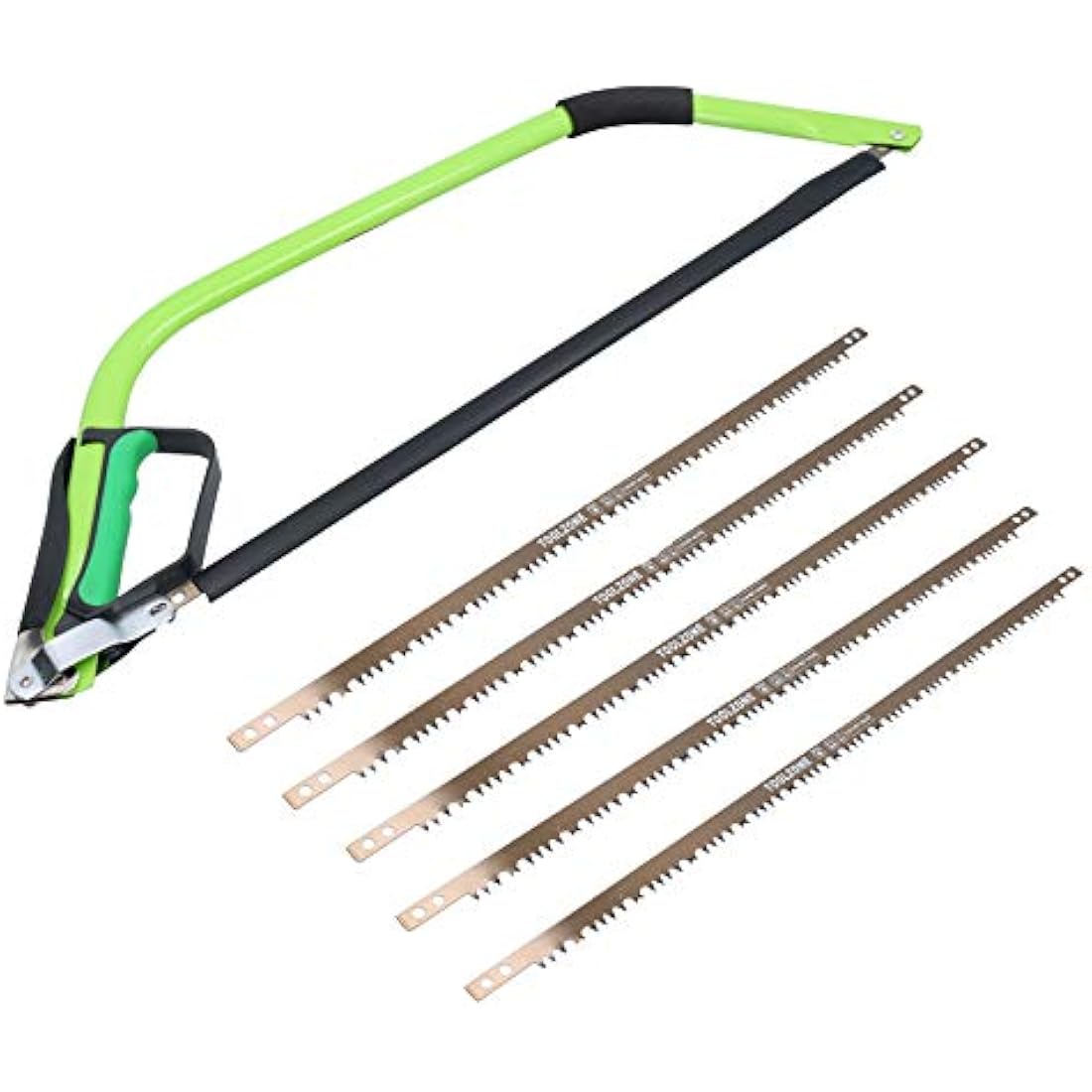 AB Tools 24” Heavy Duty Bow Saw Wood Logs Trees Branches Finger Guard + 6 Blades