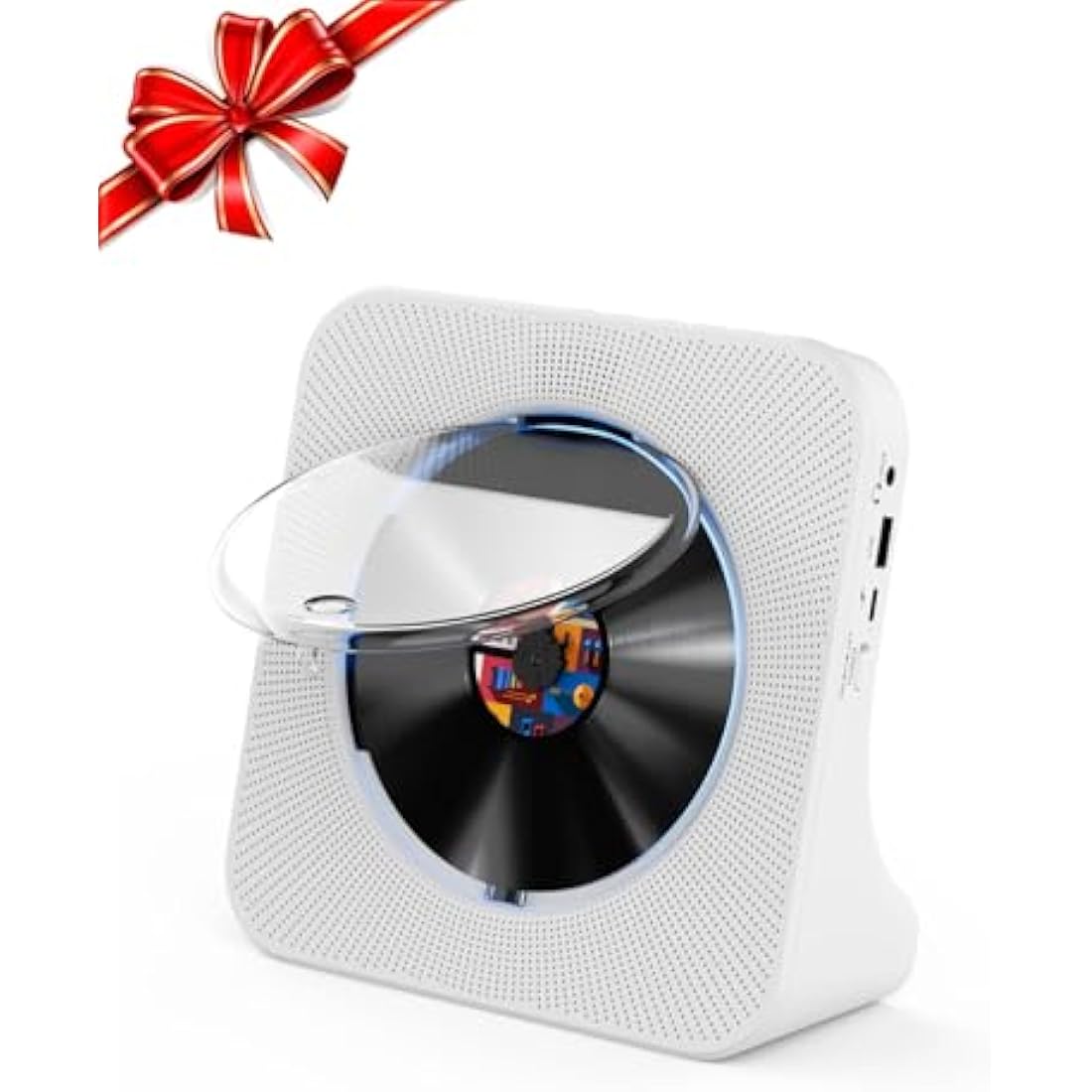 Gueray CD Player Bluetooth Desktop CD Players for Home with Timer Built-in HiFi Speakers with LCD Screen Display Home Audio Boombox FM Radio USB Type-c MP3 Music Player