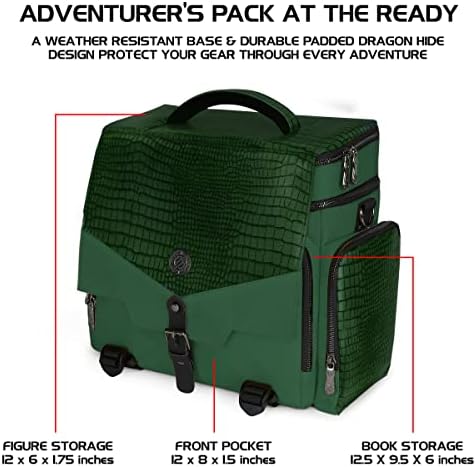 ENHANCE Travel Bag for DND, Bag Compatible with Dungeons and Dragons, Battle Mat Holder, Dice Pockets and Accessories, Carry 4-8 Books