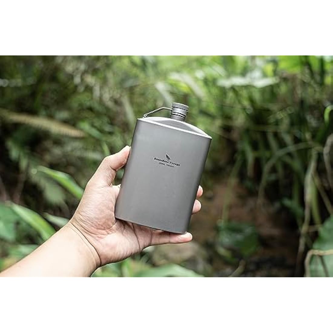 iBasingo 250ml Titanium Hip Flask with Funnel Camping Cup Outdoor Flat Alcohol Bottle Alcohol Whisky Wine Pot Mug Travel Picnic Drinking Cup Ti3063D