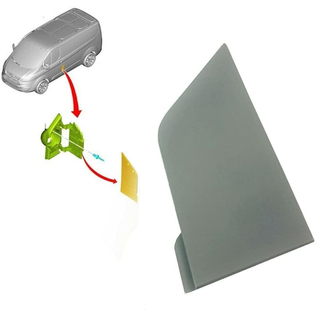 Fuel Tank Filler Flap Cover Cap Primed FOR FORD TRANSIT TOURNEO CUSTOM (2012-2016) 1771170, BK21V405A02CBXWAA