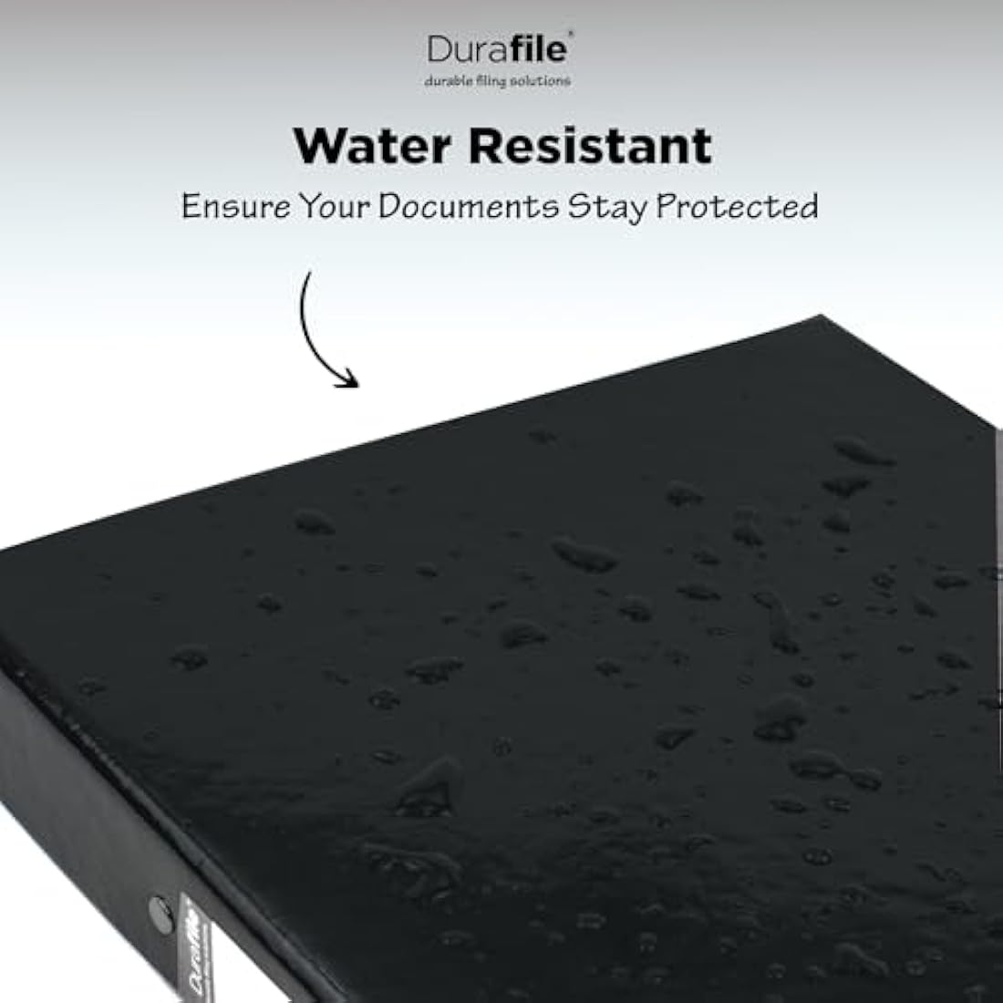 Durafile Ring Binder A4 Files, Black, Pack of 10 Folders, Heavy Duty Board Construction Folders for Paperwork Ring Binder, Ideal Folder Organiser for School, Home & The Office