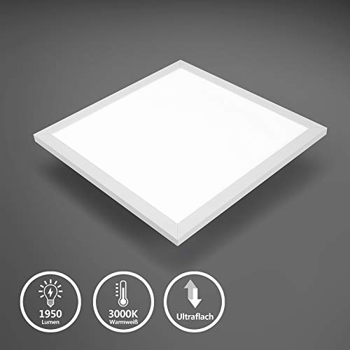 IMPTS LED Panel Ceiling Light Warm White 40 x 40 cm Ultra Flat Square Ceiling Light Ceiling Light 24 W s 150 W Bulb 1950 Lumens Ideal for Bedroom