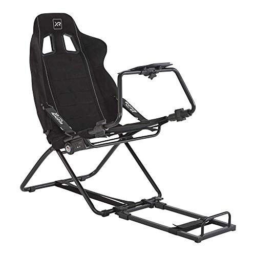 X-Rocker CHICANE Racing Sim Cockpit Racing Chair, Racing Rear Seat Frame for Steering Wheel Stands, Driving Simulation Chair with Adjustable Sliders and Adjustable Height for Racing Rig - BLACK