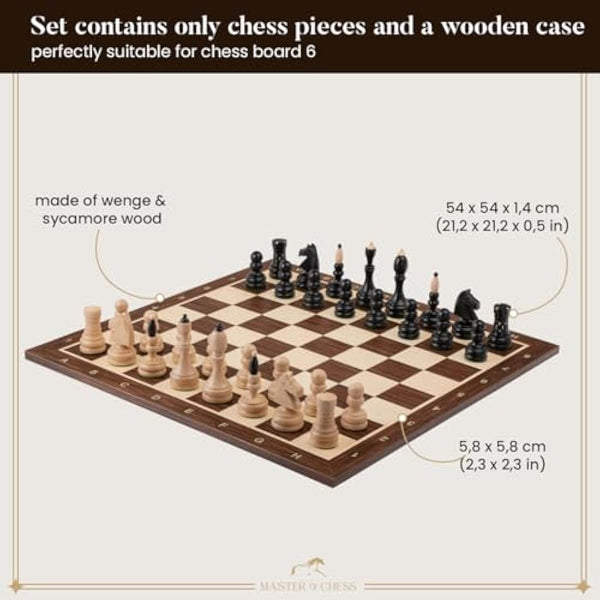 Master of Chess Classic TOURNAMENT Chess Set Wooden Chess Set | Handmade Tournament Chess Set Without Chess Table - Chess Pieces Only