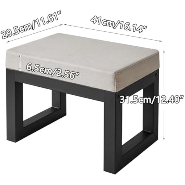 IBUYKE Small Foot Stool with Padded Seat, Pouffe Stool Change Shoe Footrest, Ottoman Footrest Extra Seating for Entryway for Living Room Bedroom, Gray WBD001G-X