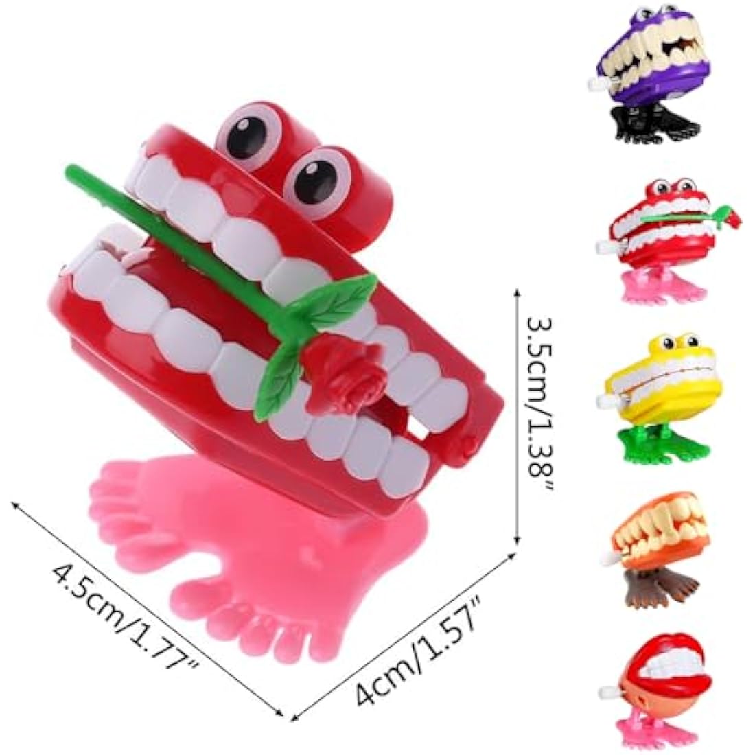 5Style Chattering Teeth Wind Up Chick for Kids Party Game, Halloween Clockwork Walking Toy Mini Teeth Novelty Walking Wind Up Toy for Christmas Halloween Tooth Stocking Fillers Party Favors