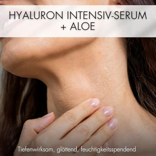 Hyaluronic Acid Intensive Serum with Aloe, High-Dose & Vegan - Anti-Aging Skin Care, Moisturizing Face Moisturiser for Wrinkles, Fragrance-free Natural Cosmetics - Made in Germany by PERLENBUCHT