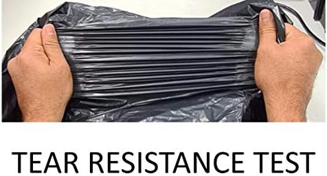 Haya Home 50 Black Plastic Bin Bags Liners, Refuse Sacks Pack of 50 X 1 Heavy Duty Waste Dustbin roll 100L for Kitchen Office DIY Garden Made from 100% Recycled Material