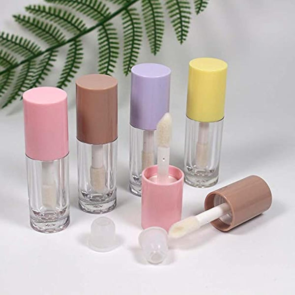 COSIDEA 30pcs Pink Empty 6ml 0.2oz Lip Gloss Tubes with Big Doe Foot Wand，Round Lipgloss Containers，Concealer Tube Cosmetic Packing Container Bulk Wholesale