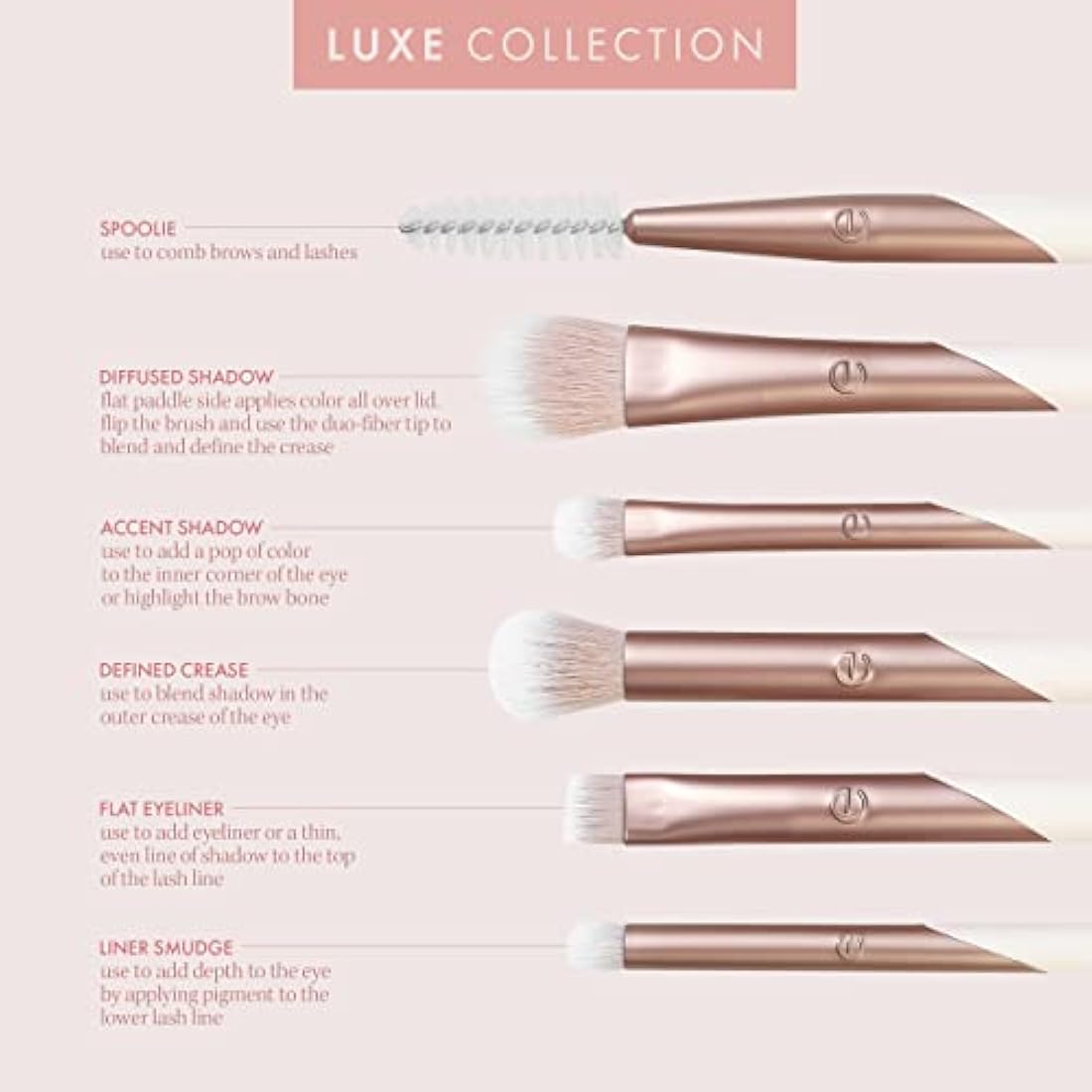 EcoTools Luxe Exquisite Eye Makeup Brush Kit, 6 Piece Set