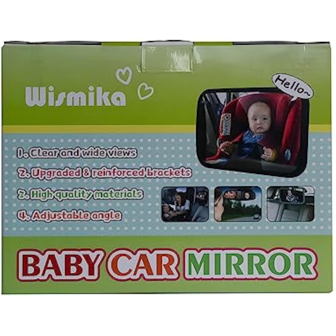 Baby Car Mirror, Rotation Rear Facing Car Seat Mirror with Wide Clear View, Shatterproof & Adjustable Convex Car Back Seat Mirror View Infant, Flexible and Stable