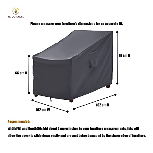 F&J Outdoors Garden Chair Covers, 1Pack 102x102x66/91cm Waterproof UV Resistant Deep Seat Lounge/Rocking/Adirondack Chair Cover