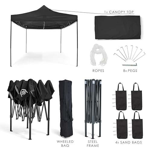 All Seasons Gazebos 3x4.5 Fully Waterproof Pop up Gazebo With Accessories - Metallic Grey