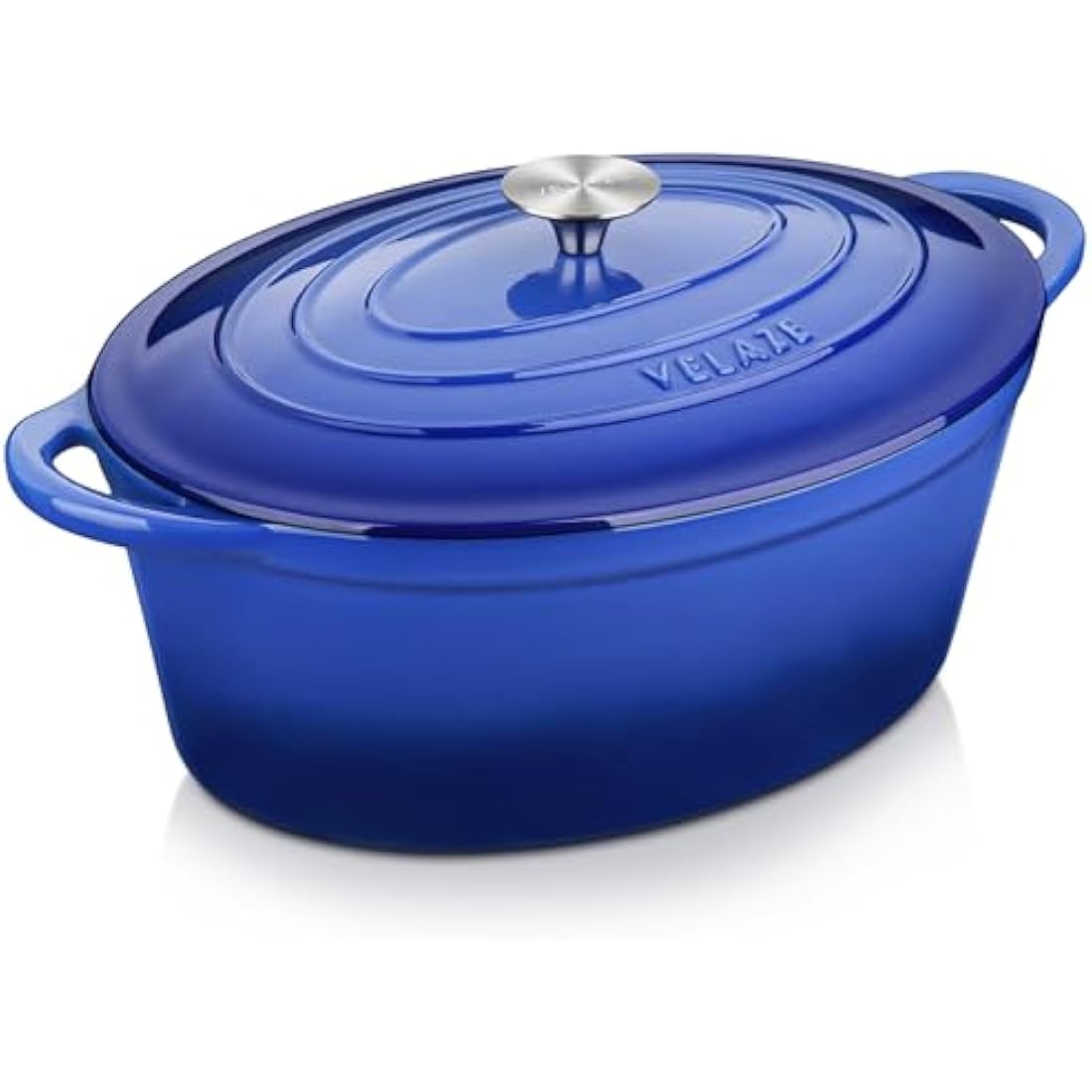 Velaze Cast Iron Enamel Cooking Pot,Non Stick Dutch Oven Pot,Casserole Dishes with Lids Oven Proof,Non-Stick Enameled Dutch Oven for All Cooktops 34cm/7.5L(Blue)