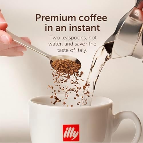illy - Instant Coffee - Intenso Dark Roast - 100% Arabica Beans - Intense Taste - Ideal for Americano - 95g x 6
