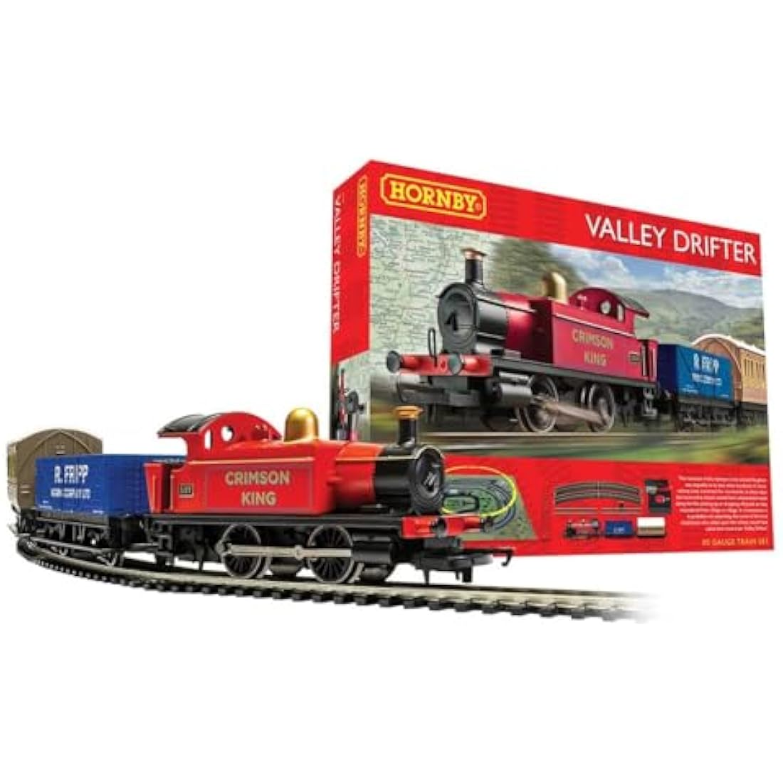 Hornby Train Set - R1270M Valley Drifter Analogue OO Gauge Locomotives Model Railway Train Sets, Starter Electric Model Train Kits - Steam Engine Model Building Kits, 1:76 Scale Model Train Gifts