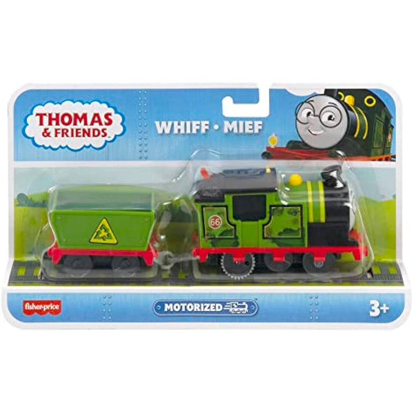 Fisher-Price Thomas and Friends Whiff Toy Train, Battery-Powered Motorized Train Engine and Cargo Car for Preschool Pretend Play, HMC23, ‎multicolour